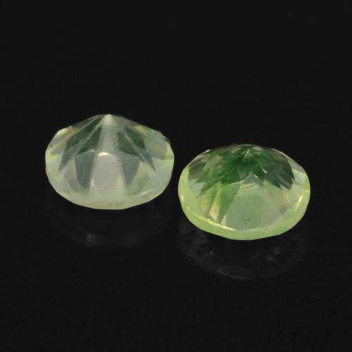 Pedras preciosas de opala hialita verde natural de 0,19 ct, corte redondo, translúcido