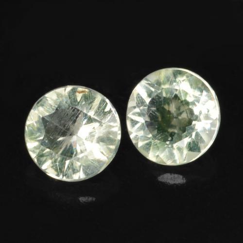 Pedras preciosas de opala hialita verde natural de 0,23 ct, corte redondo, transparente