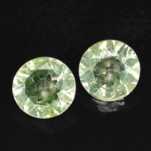 Pedras preciosas de Opala Hialita Luz verde natural de 0.27 ct, Corte Redondo, Transparente