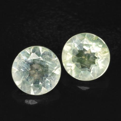 Pedras preciosas de opala hialita verde natural de 0,24 ct, corte redondo, transparente