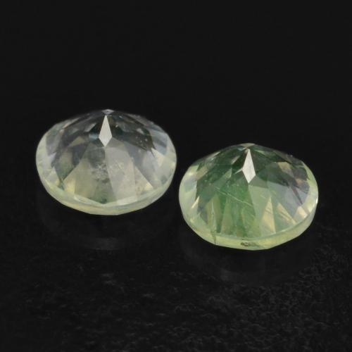 Pedras preciosas de opala hialita verde natural de 0,24 ct, corte redondo, transparente