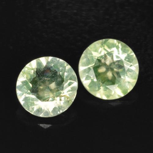 Pedras preciosas de opala hialita verde natural de 0,22 ct, corte redondo, transparente