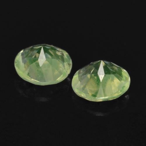 Pedras preciosas de opala hialita verde natural de 0,22 ct, corte redondo, transparente