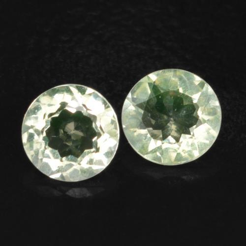 Pedras preciosas de Opala Hialita Luz verde natural de 0.22 ct, Corte Redondo, Transparente