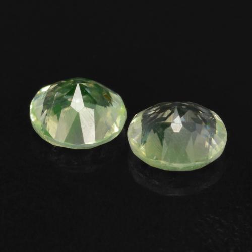Pedras preciosas de Opala Hialita Luz verde natural de 0.22 ct, Corte Redondo, Transparente