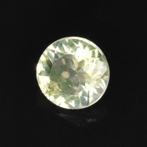 Opala hialita verde natural 0,10ct, corte redondo, transparente