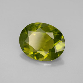 Idocrásio verde natural 2,18ct, corte oval, VVS-VS