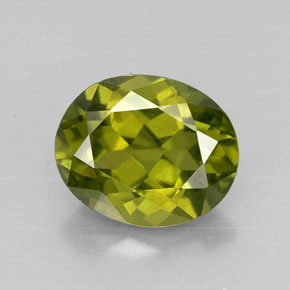 Idocrásio verde oliva natural 3,09ct, corte oval, VS