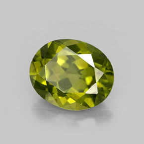 Idocrásio verde oliva natural 3,09ct, corte oval, VS