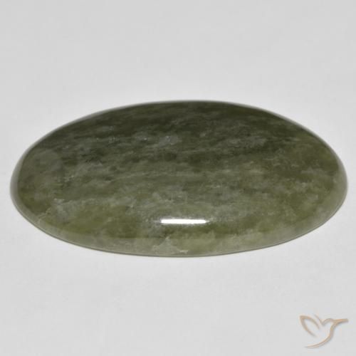 Idocrásio Verde escuro Natural 44.46ct, oval, Opaco