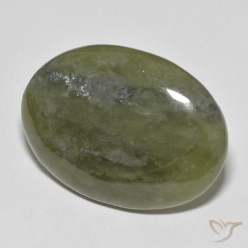 Idocrásio verde quente Natural 34.32ct, oval, Opaco