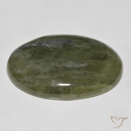 Idocrásio verde quente Natural 34.32ct, oval, Opaco