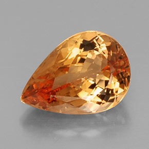 Topázio imperial laranja natural 5,05ct, formato de pêra, VS