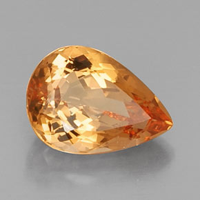 Topázio imperial laranja natural 5,05ct, formato de pêra, VS