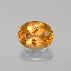 Topázio imperial laranja natural 3,84ct, corte oval, VVS