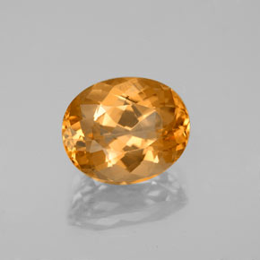 Topázio imperial laranja natural 3,84ct, corte oval, VVS