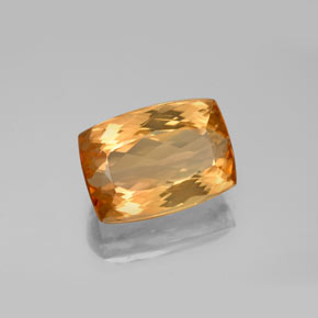 Topázio imperial laranja natural 5,91ct, almofada cortada, VVS