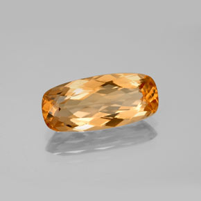 Topázio Imperial Laranja médio-escuro Natural 3,96ct, Almofada cortada, VVS