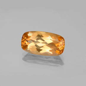 Topázio imperial laranja natural 3,41ct, almofada cortada, VVS
