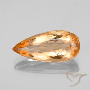 3.81ct Natural Laranja brilhante Topázio Imperial, Formato de pêra, VVS