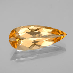 Topázio imperial laranja natural 4,14ct, formato de pêra, VVS