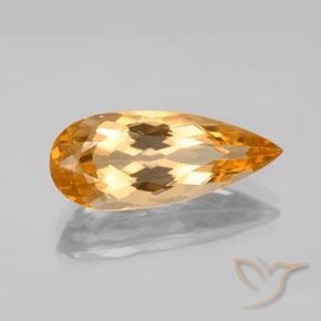 Topázio Imperial Laranja Intenso Natural 5.41ct, Formato de pêra, VS