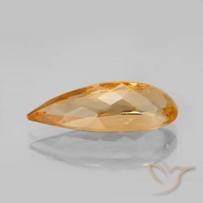 Topázio Imperial Laranja Intenso Natural 5.41ct, Formato de pêra, VS
