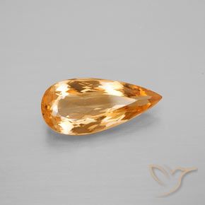 Topázio Imperial Laranja brilhante Natural 3.80ct, Formato de pêra, VVS