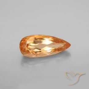 Topázio Imperial Laranja Médio Natural 5.55ct, Formato de pêra, VVS