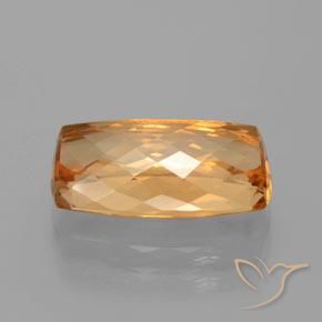 Topázio Imperial Laranja Intenso Natural 6.29ct, Almofada, VVS