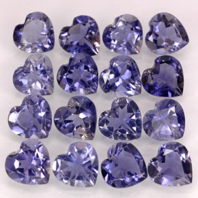 Pedras preciosas de iolita azul natural de  ct, formato de coração, VVS-VS