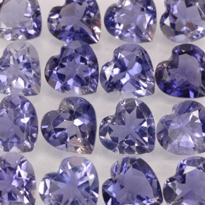 Pedras preciosas de iolita azul natural de  ct, formato de coração, VVS-VS