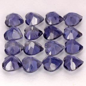 Pedras preciosas de iolita azul natural de  ct, formato de coração, VVS-VS