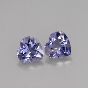Pedras preciosas de iolita azul natural de  ct, formato de coração, VVS-VS