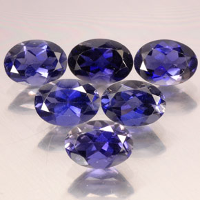 Pedras preciosas de iolita azul natural de  ct, corte oval, VS