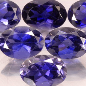Pedras preciosas de iolita azul natural de  ct, corte oval, VS