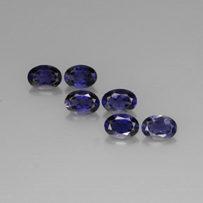 Pedras preciosas de iolita azul natural de  ct, corte oval, VS