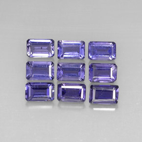 Pedras preciosas de iolita azul natural de  ct, corte esmeralda, VVS-VS