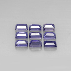 Pedras preciosas de iolita azul natural de  ct, corte esmeralda, VVS-VS
