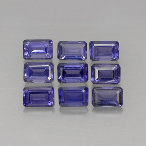 Pedras preciosas de iolita violeta natural de  ct, corte esmeralda, VVS-VS