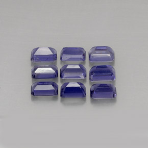 Pedras preciosas de iolita violeta natural de  ct, corte esmeralda, VVS-VS