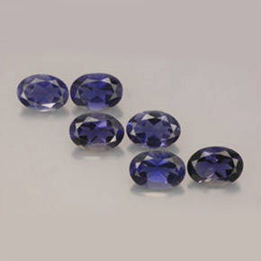 Pedras preciosas de iolita azul natural de  ct, corte oval, VS