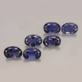 Pedras preciosas de iolita azul natural de  ct, corte oval, VS