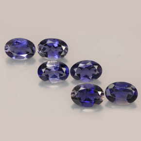 Pedras preciosas de iolita azul natural de  ct, corte oval, VS