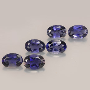 Pedras preciosas de iolita azul natural de  ct, corte oval, VS