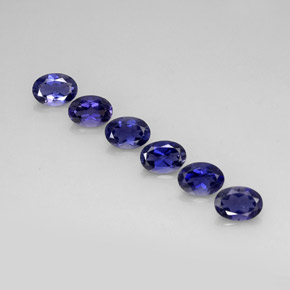 Pedras preciosas de iolita azul natural de  ct, corte oval, VVS-VS