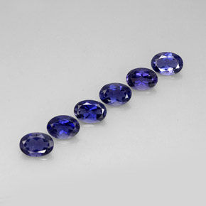 Pedras preciosas de iolita azul natural de  ct, corte oval, VVS-VS