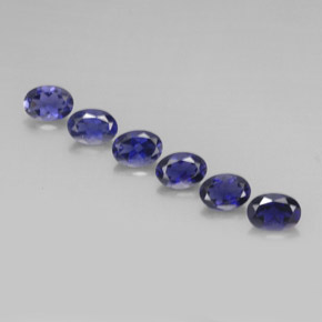 Pedras preciosas de iolita azul natural de  ct, corte oval, VVS-VS