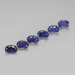 Pedras preciosas de iolita azul natural de  ct, corte oval, VVS-VS