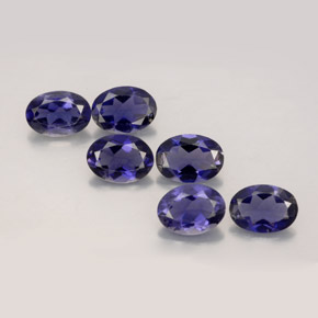 Pedras preciosas de iolita azul natural de  ct, corte oval, VS